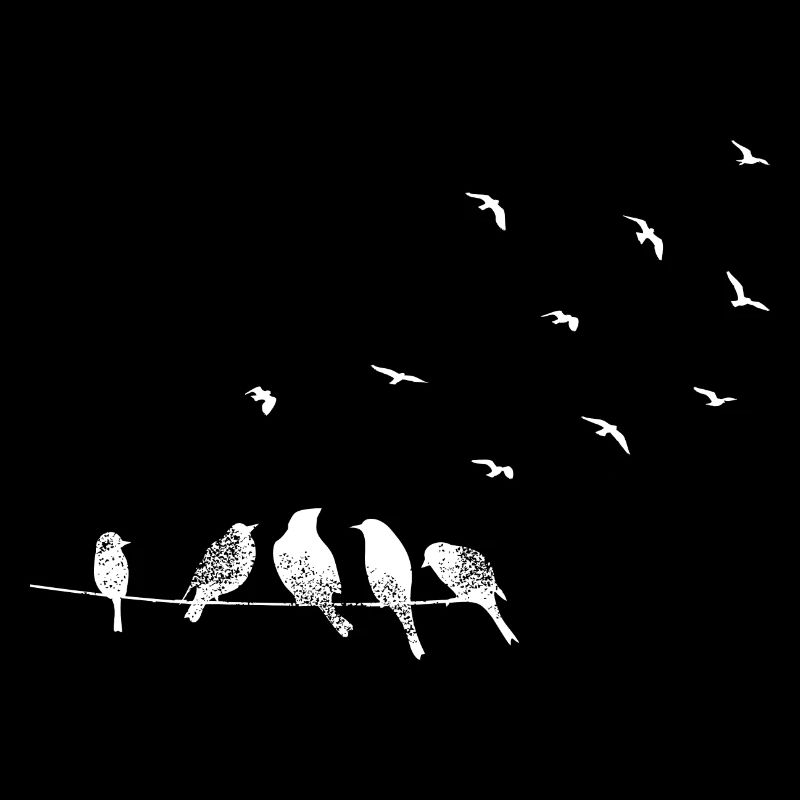 Migration des oiseaux en blanc