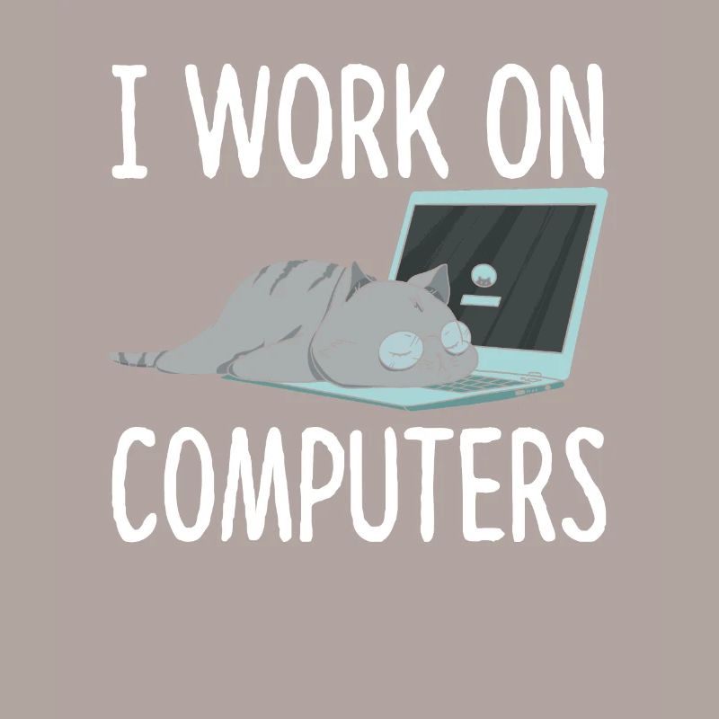 I Work On Computers Katze Informatik Kätzchen