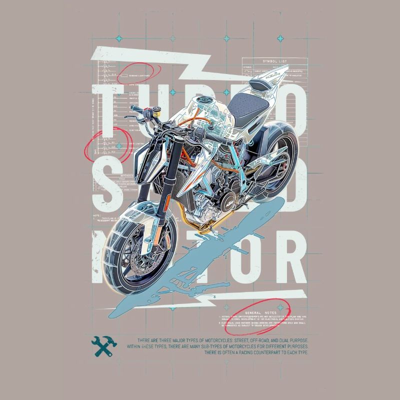 Motorcycle Technical Drawing