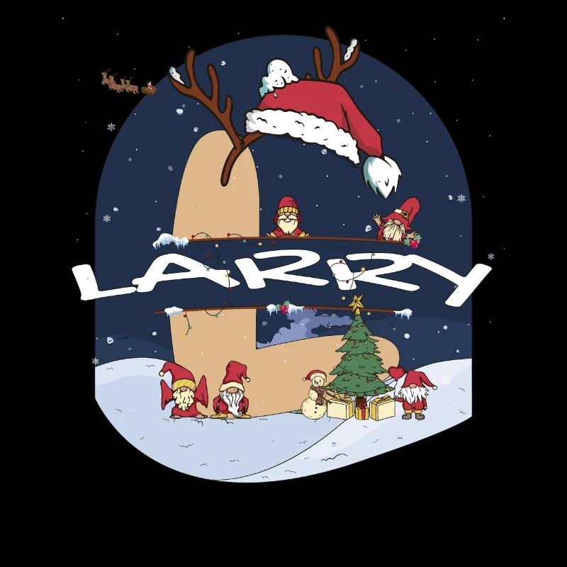 Génial Larry nom w chapeau de père Noël dans le thème de Noël