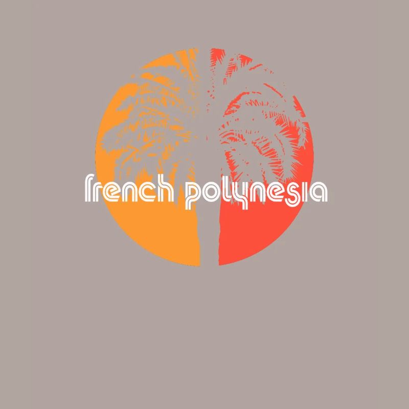 French Polynesia Artistic Vacation Souvenir Palm