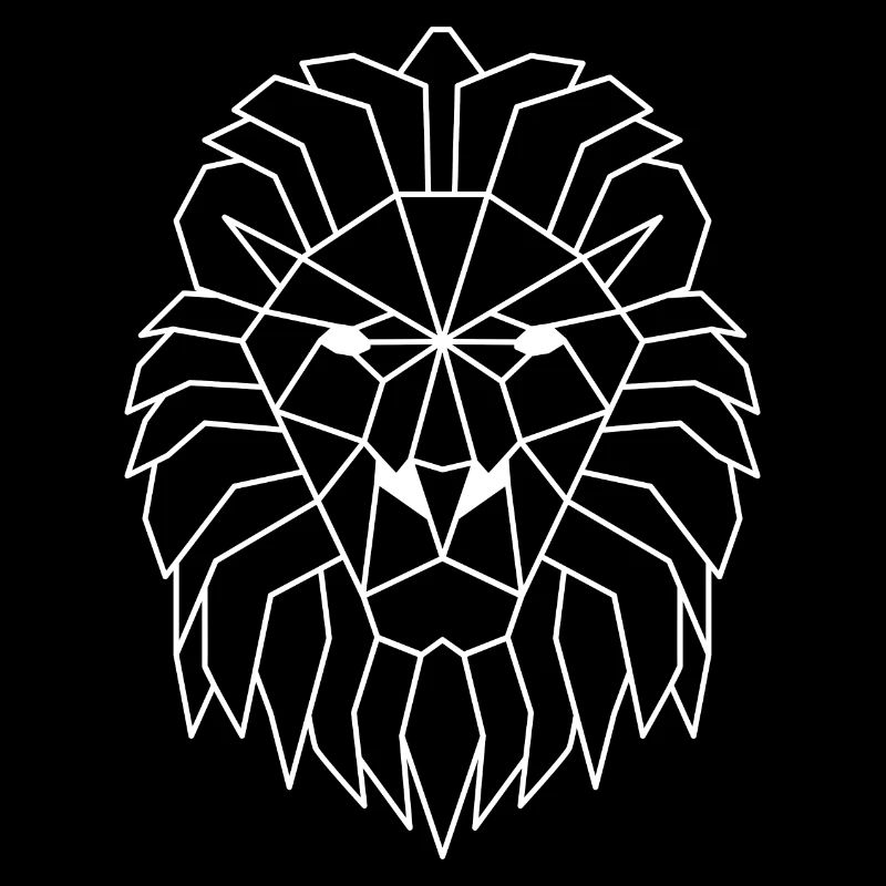 Lion géométriquement blanc