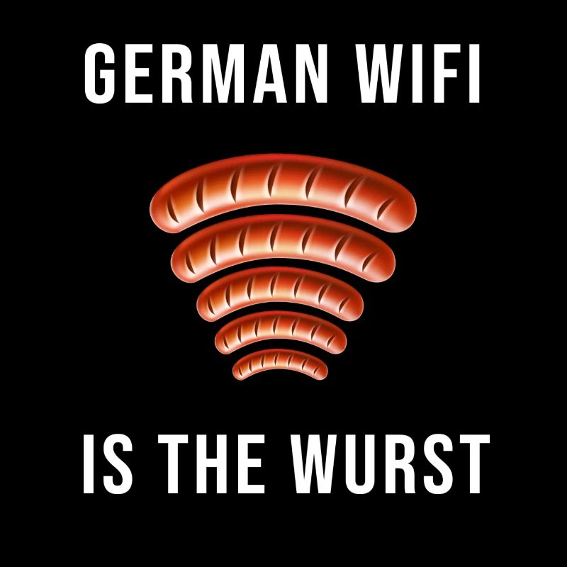Bratwurst German Wifi Lustig Spruch Geschenk Wurst