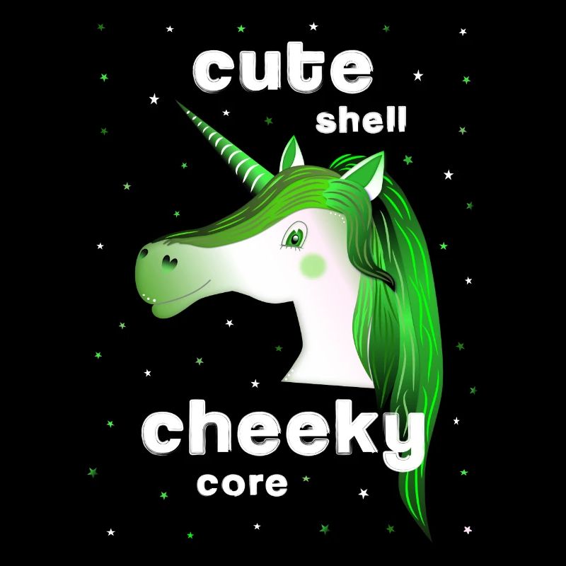 Licorne verte Mignonne effrontée