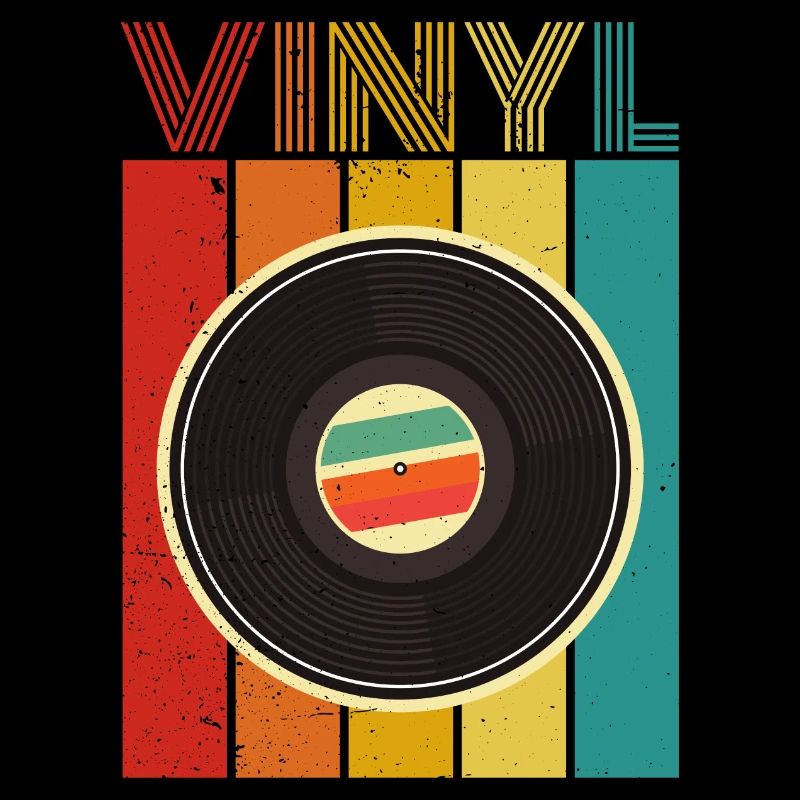 retro vinyl colourful composition Design