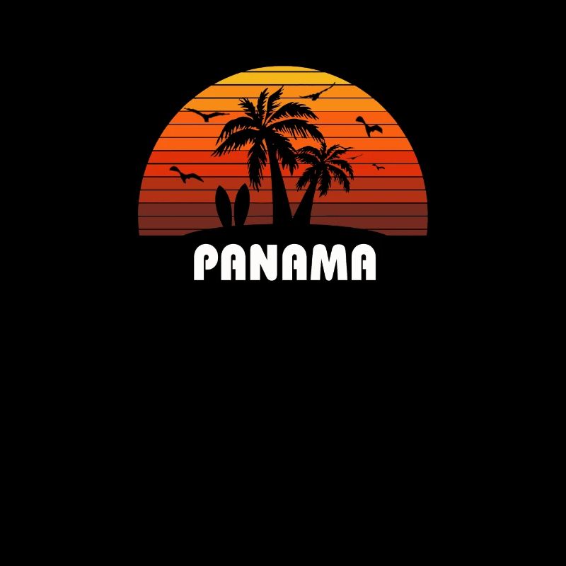 Retro Panama Sunset Cool Vintage Vacation Souvenir