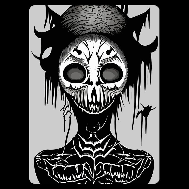 Visage masqué effrayant du crâne noir et blanc
