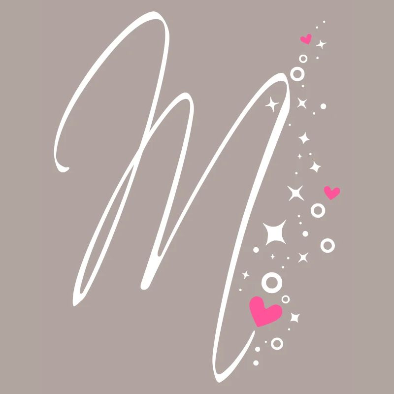 Glitzer Buchstabe M Monogramm M Initiale M Herz