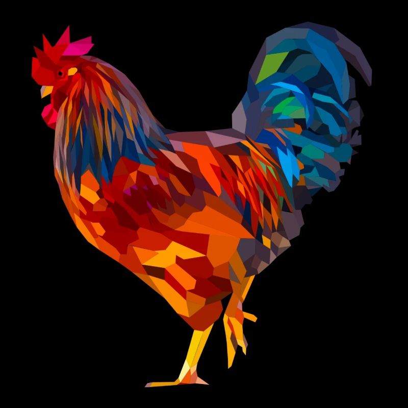 Rooster polygon, colorful