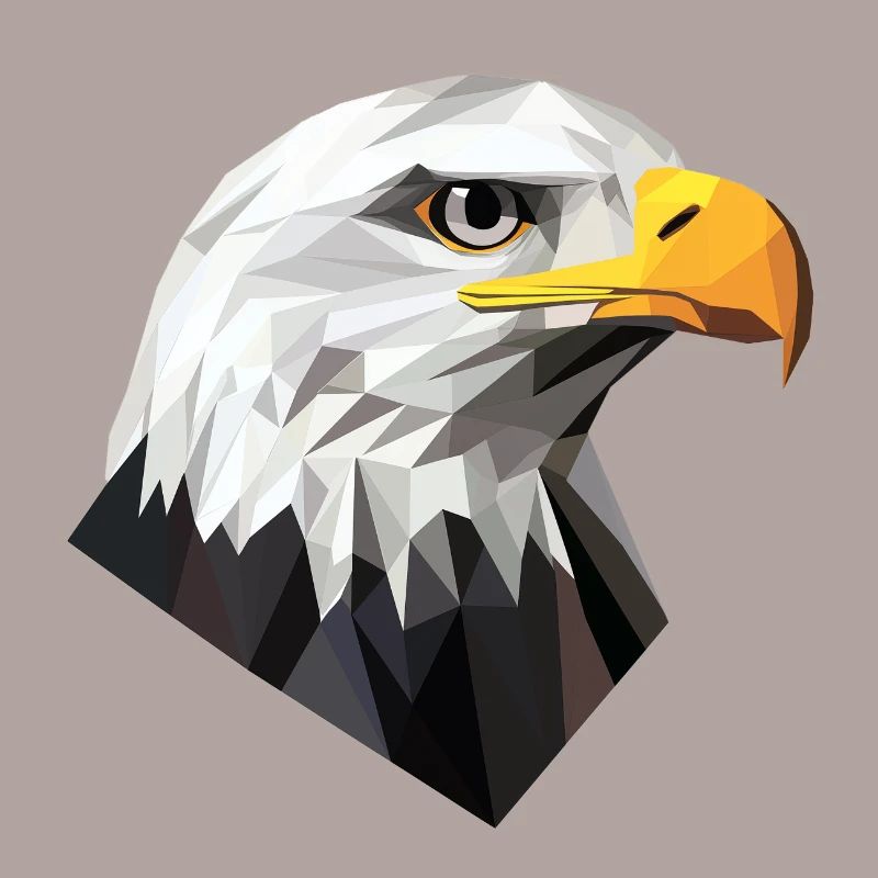 Eagle Head Low Poly Logo Design