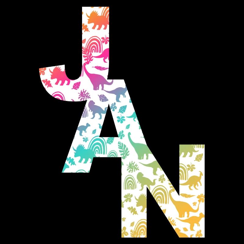 JAN - Beautiful boy name with dinosaur
