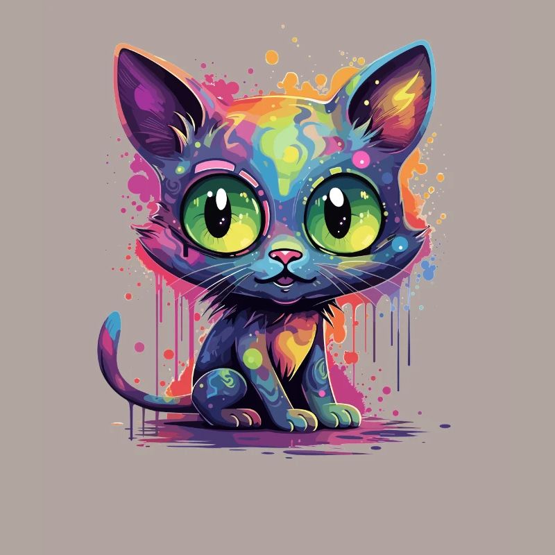 Chat néon coloré