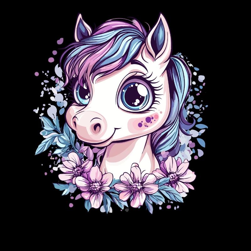 Pony mit Blumenpracht