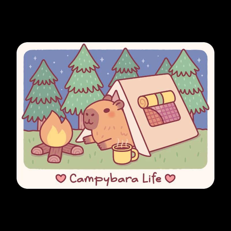 Süßes Capybara Chillen Im Zelt Campybara Leben