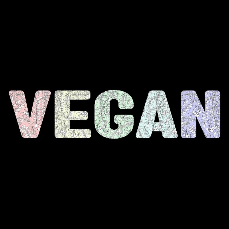 Vegan - botanisches Muster - Pastellkreide
