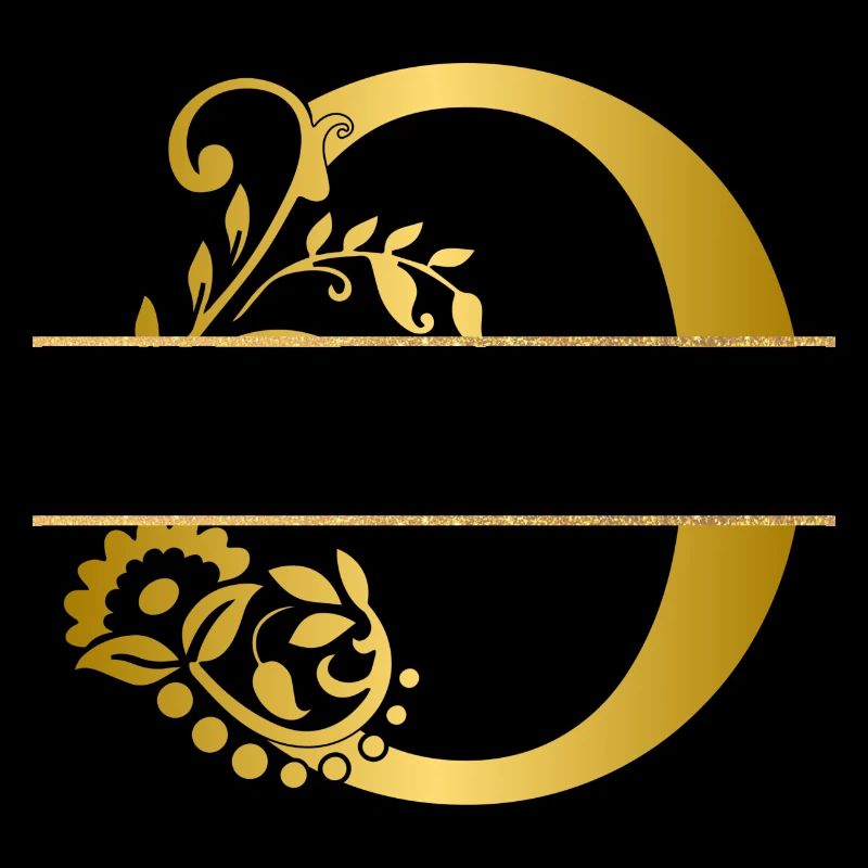 Personalized Letter o Gold Floral - Gift Idea