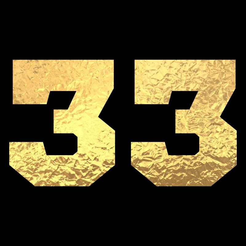 Numéro 33 paillettes doré - 33e anniversaire