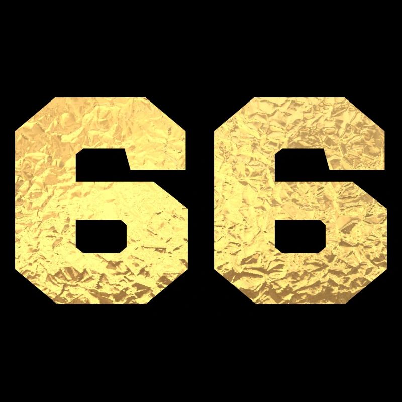 Numéro 66 paillettes doré - 66e anniversaire