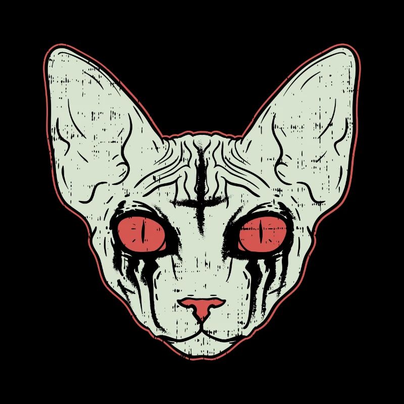 Sphinx Cat - Chat en métal noir