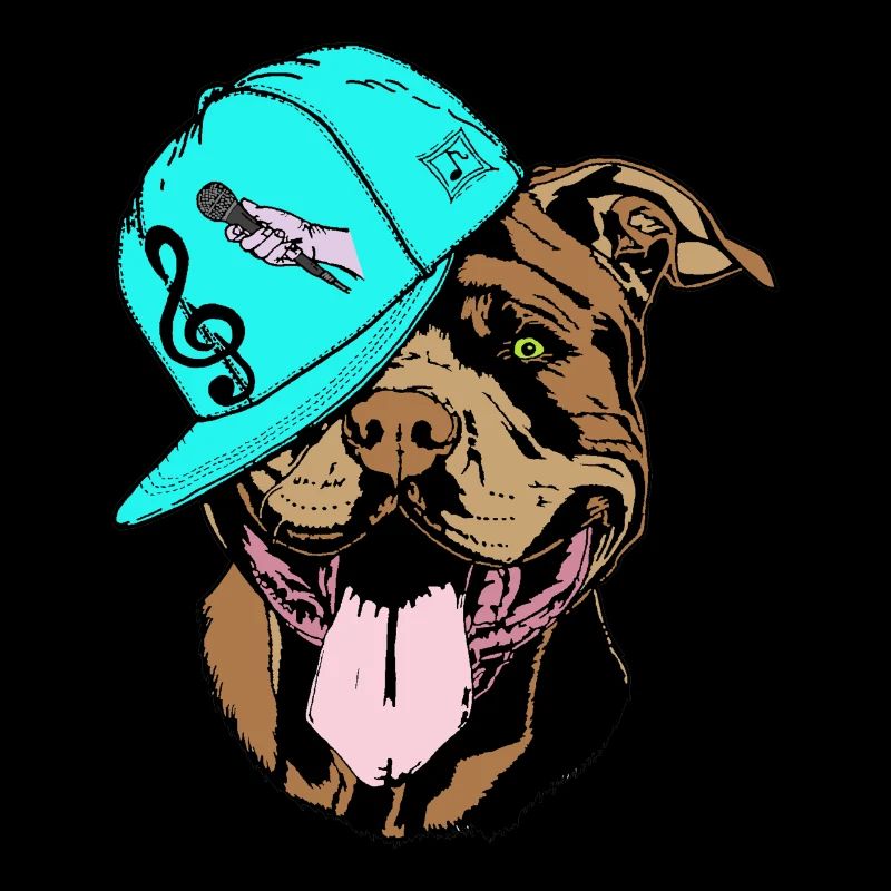 American Bully XL-Musiknote-Hip Hop-Capi-Microphon