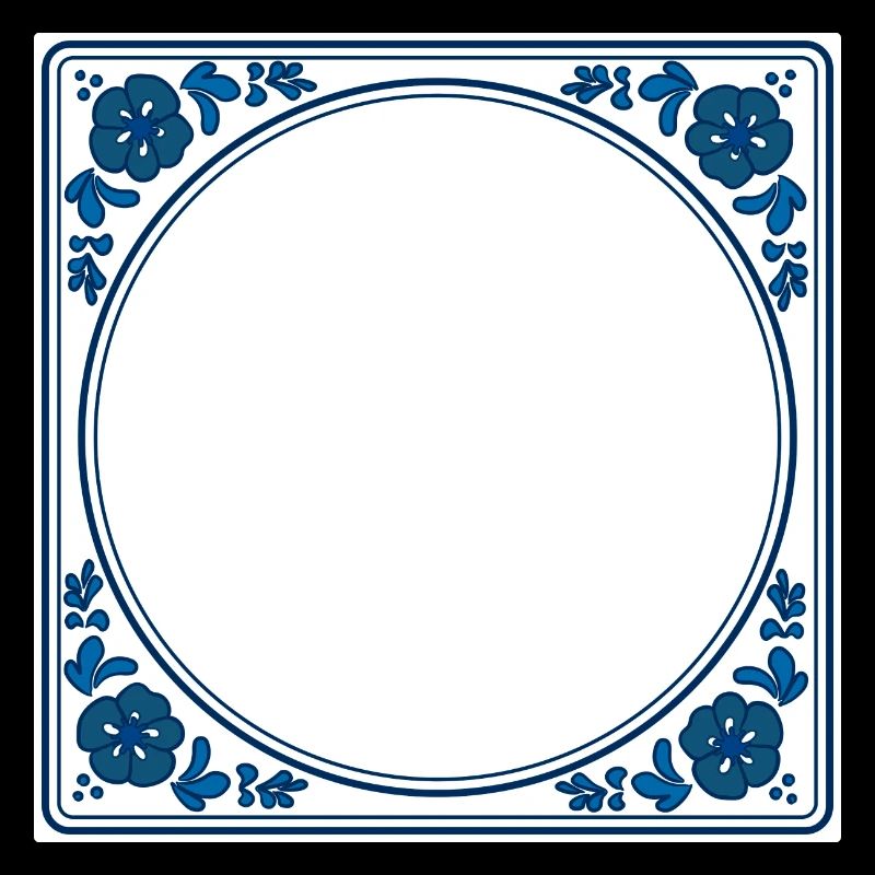 Leerer Fliesen eigener Text - Delft Blue