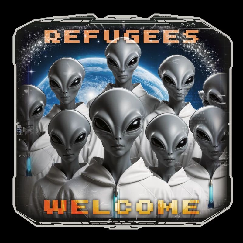 Out of Space - Refugees Welcome Design - Version 4