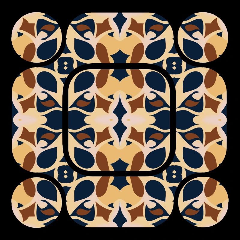 Navy Blue & Beige Abstract: Elegance & Calm