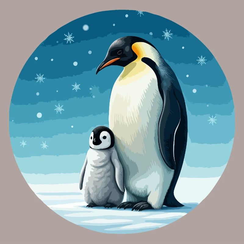 Kaiserpinguin mit Kind