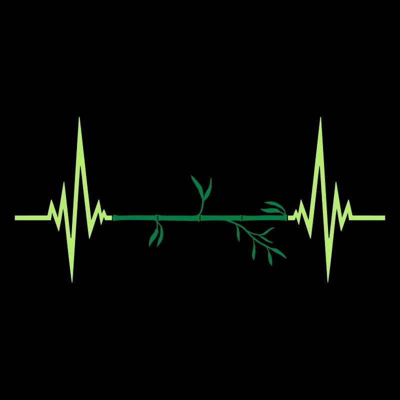 bamboo pulse frequency heartbeat plant silhouette
