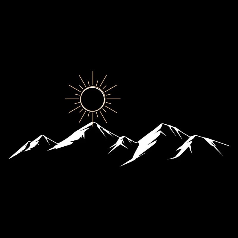 Berglandschaft mit Sonne