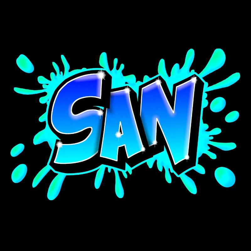 Graffiti San splash bleu