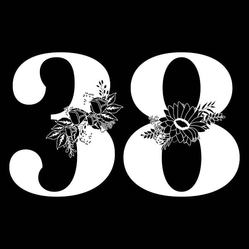 Nummer 38 Schwarze Blumen - 38. Blumengeburtstag