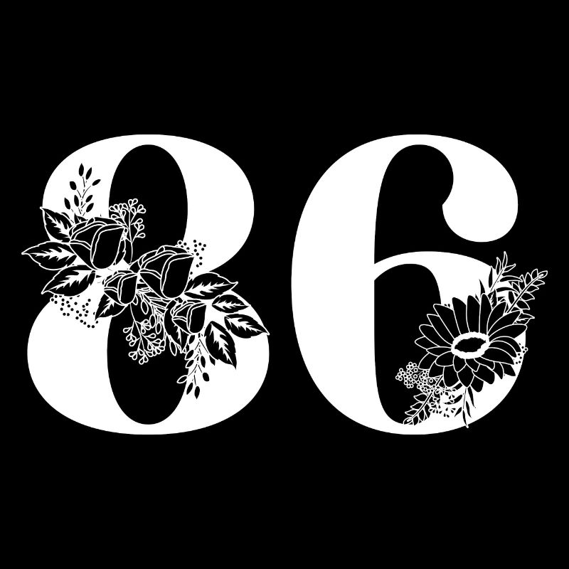 Nummer 86 Schwarze Blumen - 86. Blumengeburtstag