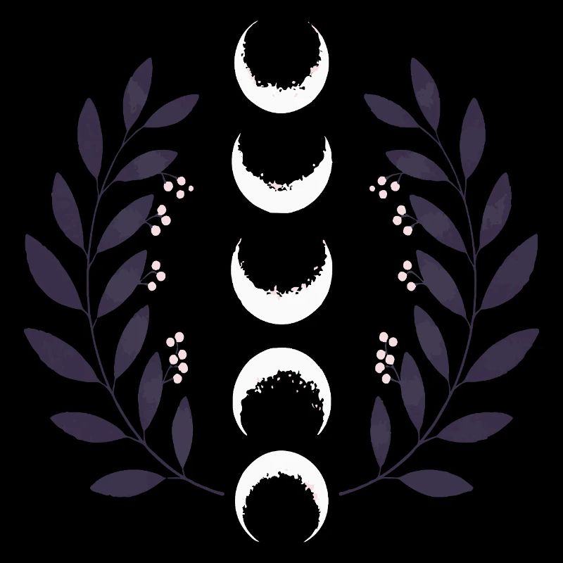 Phase de lune céleste BOHO Fleurs sauvages Zodiaque Sorcière