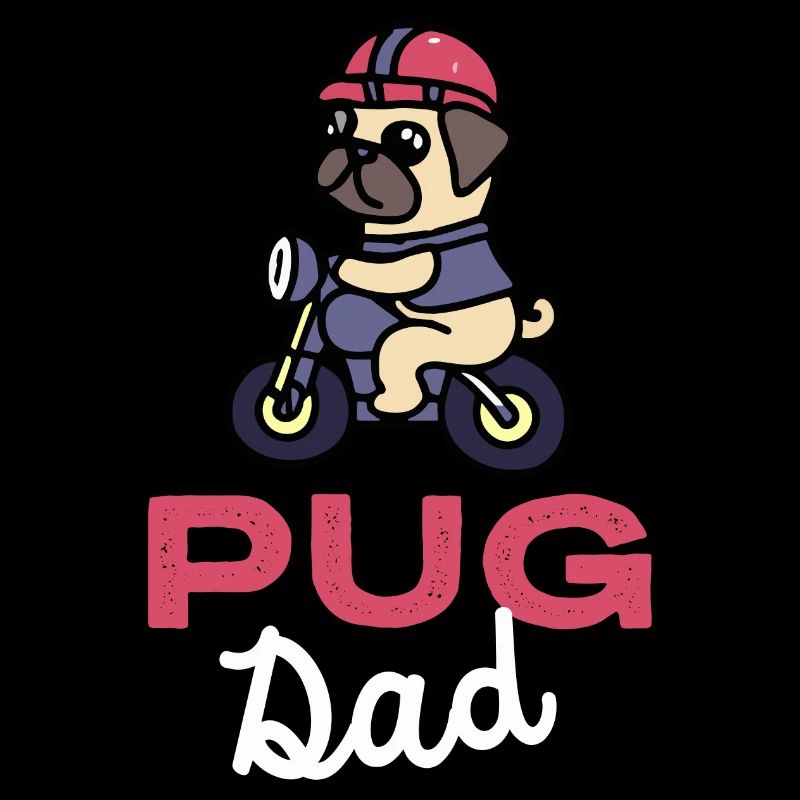 Pug Dad Biker Hund Papa Geschenk Pugs