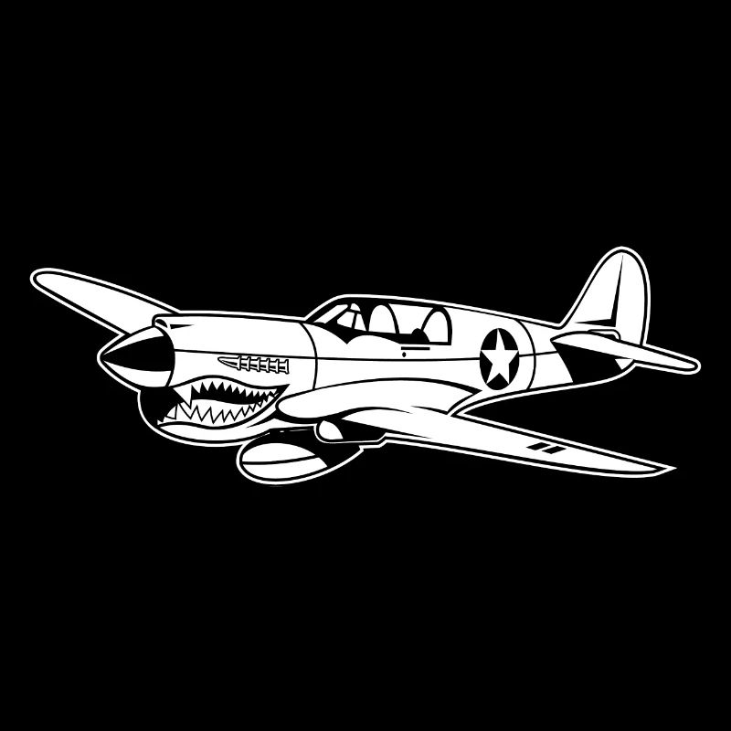 Jagdflugzeug / Kampfflieger Warhawk 02_weiß