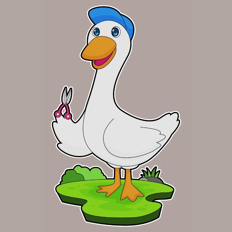 Ciseaux de coiffeur de canard
