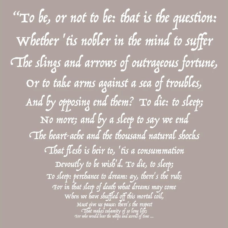 Sein oder Nichtsein 02 (weißer Text)