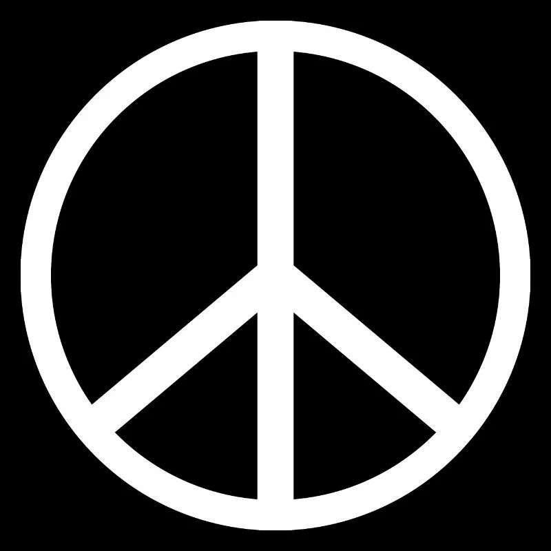White peace symbol