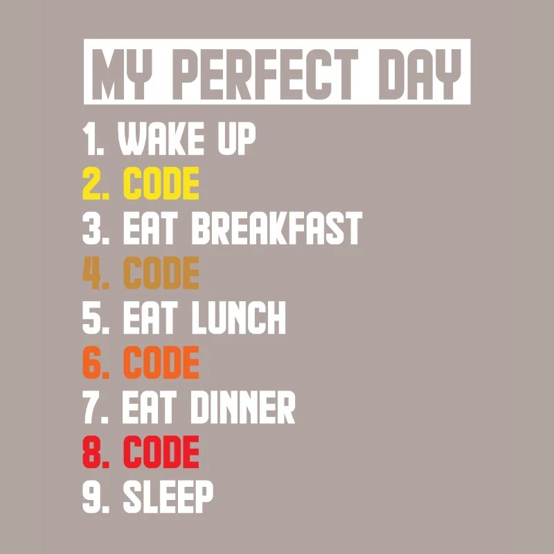 My Perfect Day Wake Up Code Software Developer Pro