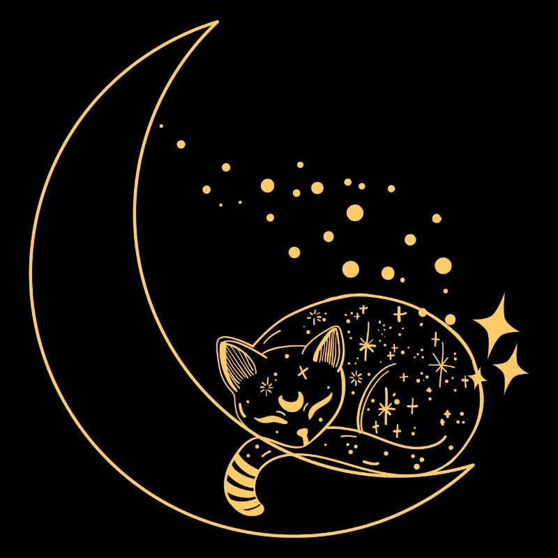 chat dans la lune brillé