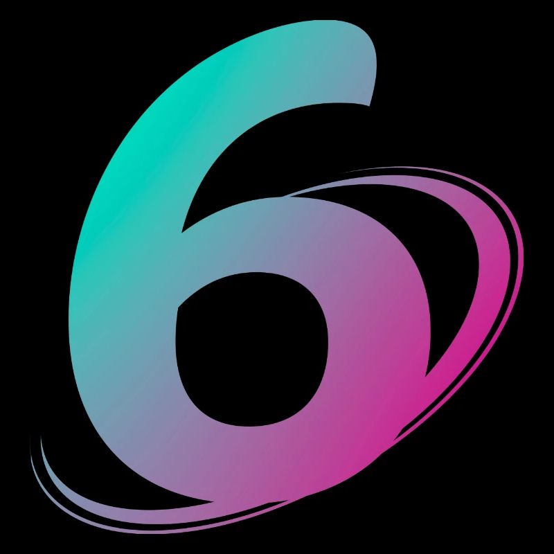 Numéro 6 multicolore
