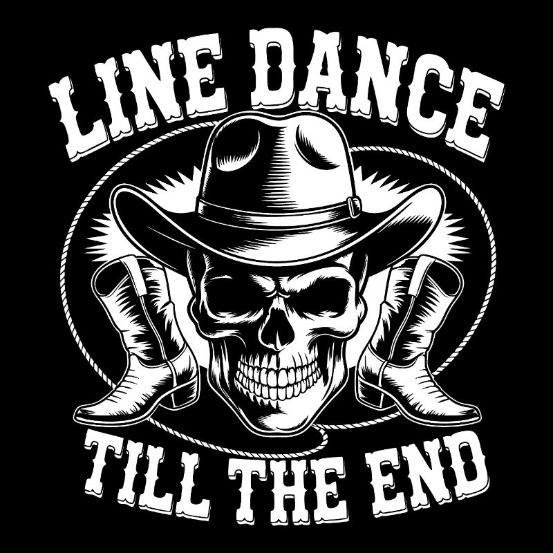Line Dance Skull mit Stetson und Boots und Lasso