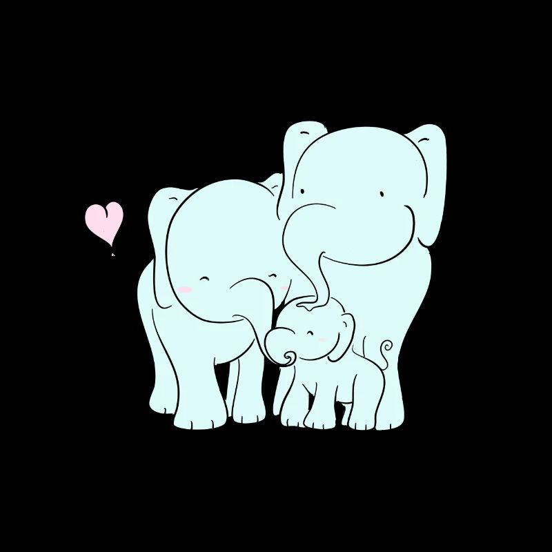 Elefantenfamilie Kuschelnd