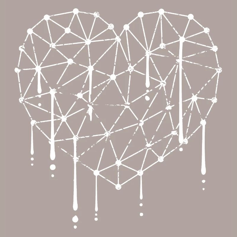 Cool Heart Love Graffiti Drop Grid Pattern