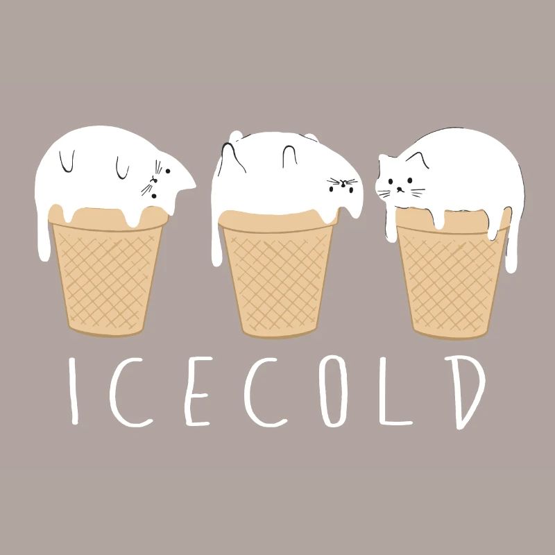 Glace Glacée Chat Drôle de Chat Bébé Glace