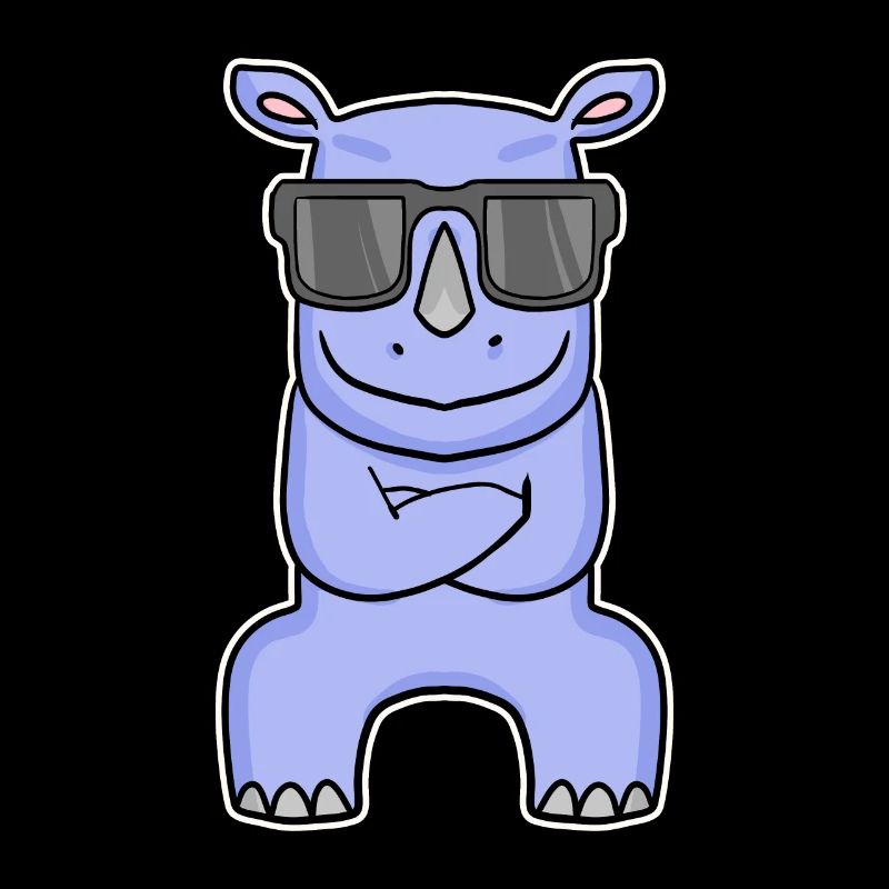 Nilpferd mit Brille