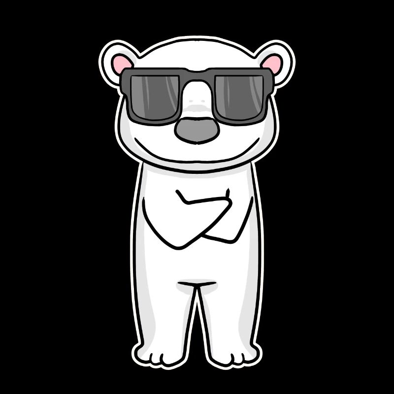 Eisbär mit Brille