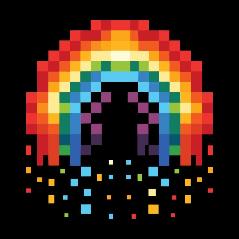 Pixel Art Rainbow 8-Bit Rétro