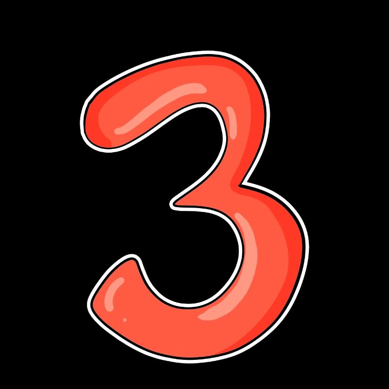 Drei - 3 - Nummer 3 - Zahl 3